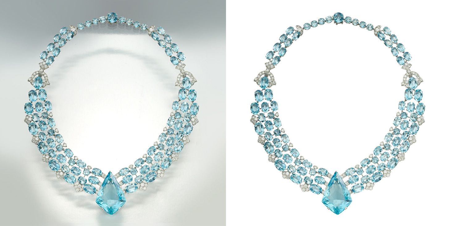 before-after-clipping-path-aquamarine-necklace